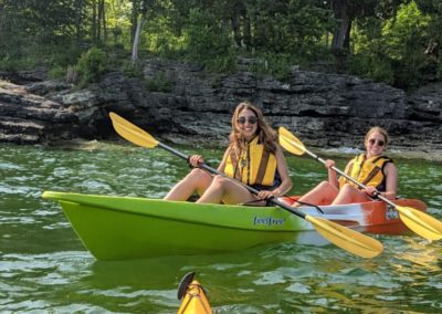 interns kayaking