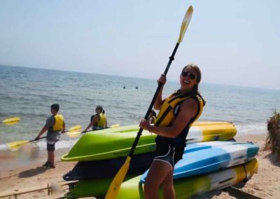 happy lady on the beach